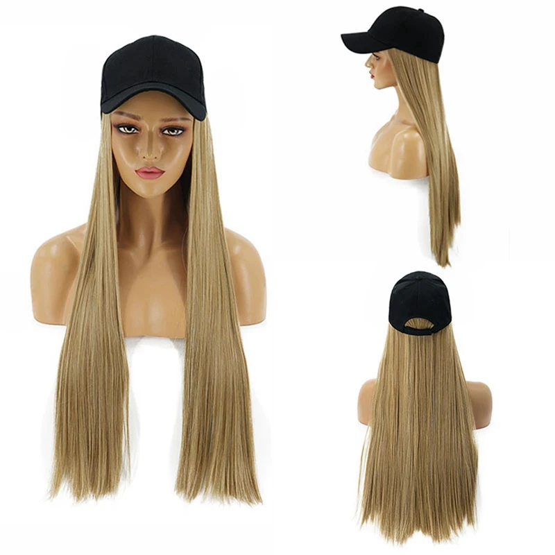 

Long Synthetic Visors Cap Women Natural Hair Wig Straight Wigs Baseball Caps Adjustable Cosplay Fashion Hairs Extension Hat