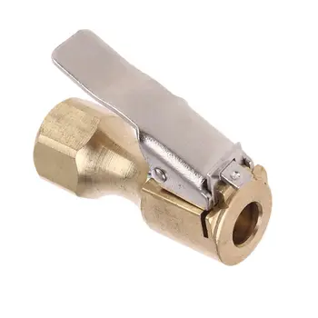 

Air Chuck 1/4 inch Open Flow Straight Lock On Tire Chuck with Clip for Inflator Gauge Compressor Accessories