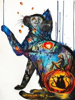 

Oil Painting By Numbers Kitty Paint By Numbers For Adults Animals Cat DIY Pictures canvas painting kits verf door nummer 40*50cm