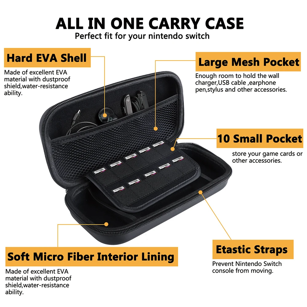 Защитная сумка для хранения Nintendo Switch переносной водонепроницаемый жесткий