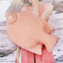 Спонж-Конняку натуральный милый тропическая рыба в форме лица пуховка для умывания лица отшелушивающий крем глубокое очищение подушечка Красота Макияж инструмент 7 цветов