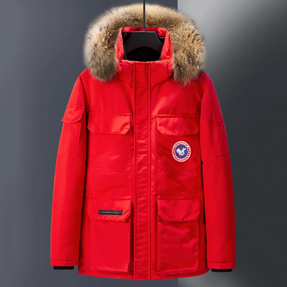 

2019 Down Jacket Men Thick Warm Winter Windproof Jacket Men Down Coats Winter Jacket Women VERA PIUMA Fur Hooded doudoune homme