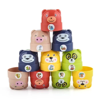 

Funny Children Toys Hourglass Stacking Cup Science Puzzle Education Bathtub Stacking Ring Tower Wheat Straw Christmas Gifts Baby