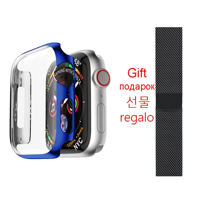 Royal blue case band Защитный чехол для Apple Watch 4 3 iwatch band 42 мм 44 мм 38 мм 40 мм ударопрочный корпус рамка Защитная крышка - Цвет ремешка: Royal blue case band