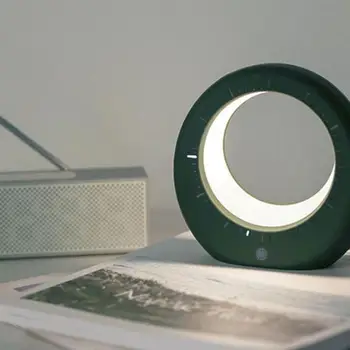 

Alarm Clock Moonlight Night Light Creative LED Electronic Rechargeable Mini Clock Light For Home (Light Green)