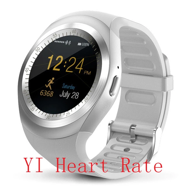 White Heart Rate Bluetooth Y1 Смарт-часы Relogio Android SmartWatch телефонный звонок GSM Sim Удаленная камера Дисплей информации спортивный шагомер - Цвет: White Heart Rate