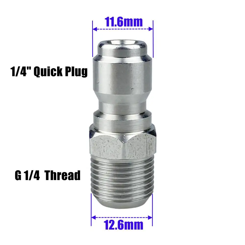 Brass 1/4" Quick Plug & Disconnect Adaptor Pressure Washer Hydraulic Couplers Nozzle Connector For Garden Irrigation Washing