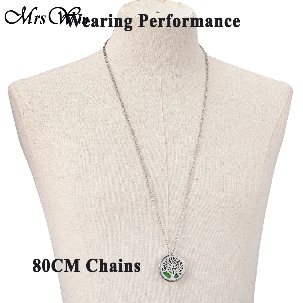 Новое дерево жизни ароматерапия ожерелье из нержавеющей стали Открытый парфюм