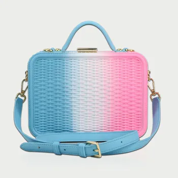 

2020 New Famous Designer Women PVC Jelly Bags Colorful Matte Weave Flap Fashion Shoulder Messenger Bags Women Purse and Handbags