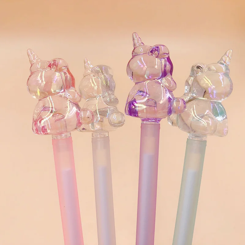 

2 Pcs/lot Cute Crystal Unicorn Cartoon Gel Pen Signature Pen Escolar Papelaria School Office Supply Promotional Gift