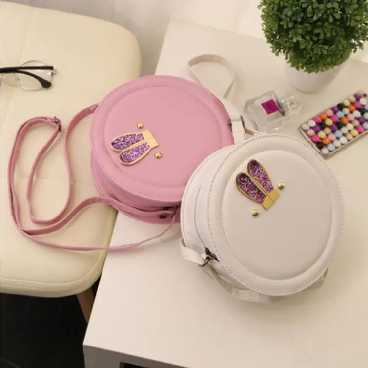 

2019 New Style WOMEN'S Bag Fashion Korean-style Fashion Rabbit Ear Simple Cute Versatile Shoulder Small round Bag