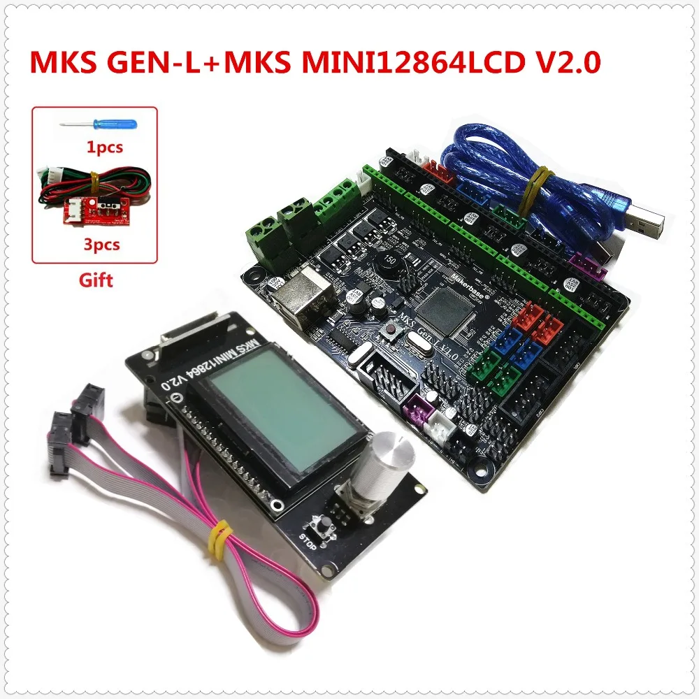 MKS GEN_L + MINI12864LCD minipanel lcd12864 поддержка a4988 tmc2209 drv8825 TMC2130 tmc2208 дешевый комплект для 3D