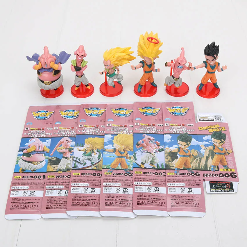 3 with box 6 шт./компл. 5-7 см Dragon Ball Z Фос Сон Гоку Сын Гохан Вегета пикколо Kuririn Мастер Роши ПВХ, Коллекционная модель, футболка с рисунком персонажей игры «подарки - Цвет: 3 with box