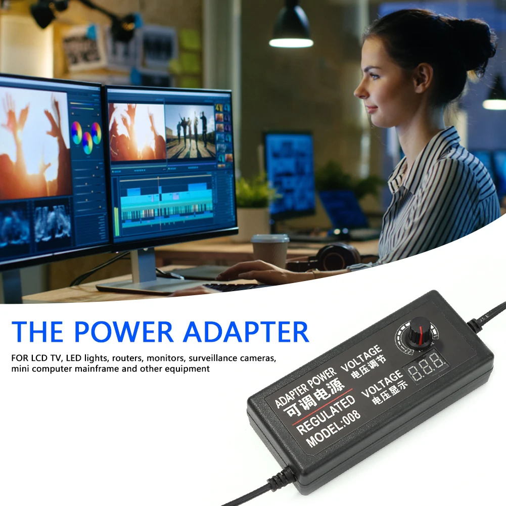 Регулируемый DC 3V 24V 3A Универсальный адаптер с цифровым Экран дисплея 72W фары для