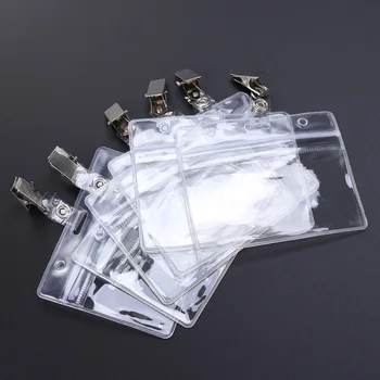 

25 Pcs Transparent Waterproof Horizontal Soft Business ID Badge Card Holder with Retractable Adjustable Lanyards Neck Straps Bad