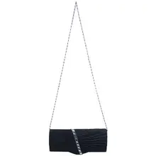 Женская сумка-клатч с бриллиантами и рюшами для вечеринки и выпускного вечера; цвет темно-синий; LY6682