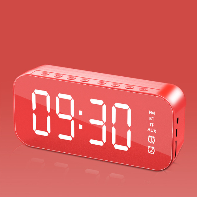Bluetooth Speaker Outdoor Waterproof Portable Audio USB Charging Stereo Subwoofer Loudspeaker 1000MA Mirror Alarm Clock