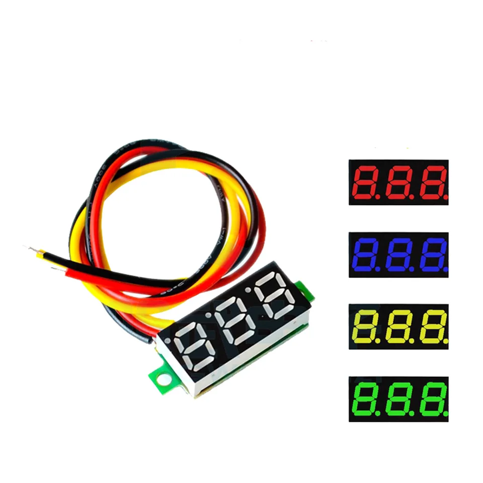 

Digital Voltmeter Voltage Meter DC 3.5-30V Car Current Panel Gauge Red LED 0.28" Super Mini for Car Motorcycle Battery