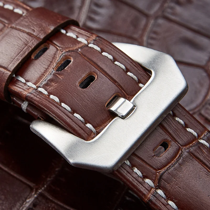 Ремешок для наручных часов мужской кожаный водонепроницаемый браслет с полной