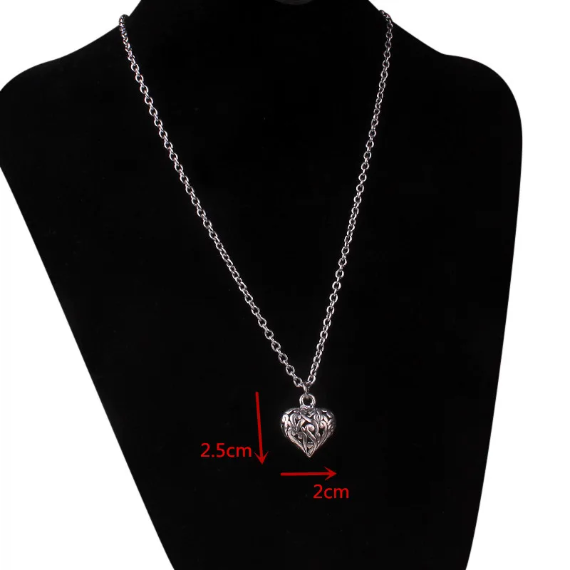 heart di045 Цепочка Из Нержавеющей Стали 3 мм, Трендовое ожерелье с головой ангела, кролика, тигра, ожерелье с единорогами для женщин, унисекс, ювелирное изделие, новое ожерелье в стиле панк с пламенем - Окраска металла: heart di045
