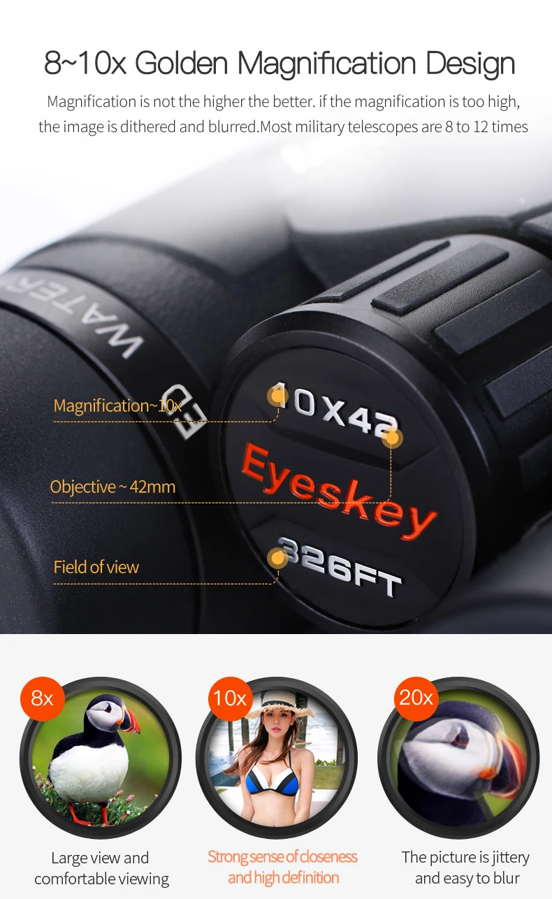 Eyeskey ED 8x32 телескоп Кемпинг путешествия Туризм бинокулярный прицел наблюдения за птицами водонепроницаемый ночное видение Telescopio Verrekijker