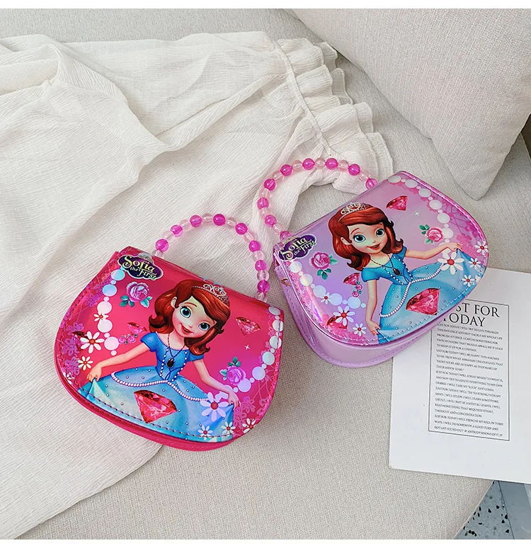 Disney детская лазерная сумка принцессы для девочек, корейские сумки на плечо, модные милые Мультяшки, для принцессы, Sophia, сумка-мессенджер, сумки