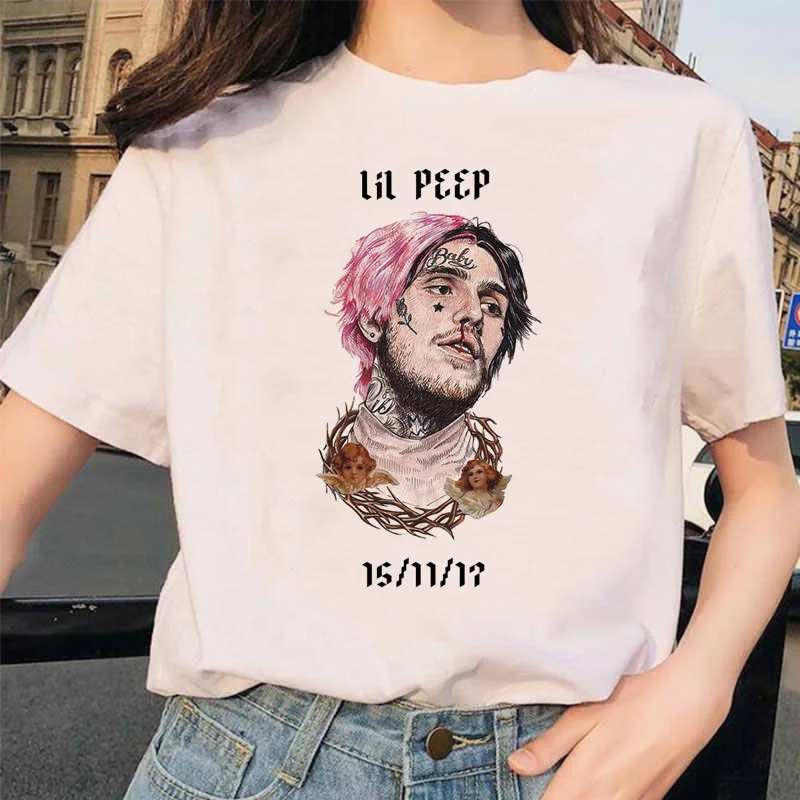 Lil Peep Rapper футболка Rap хип-хоп kawaii Girl Женская Футболка harajuku 90s Корейская винтажная Tumblr футболка с графическим рисунком женские топы