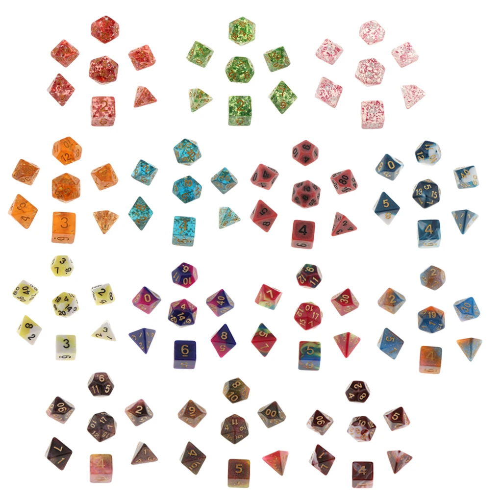 Pack of 7 Polyhedral Dices Table Board Games Party KTV for Dungeon & Dragons DND Dice Set Party Game Dices Hobby & Collectibles