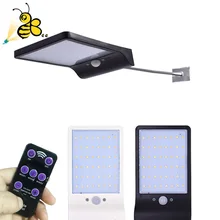 Регулируемая Солнечная 48 светодиодов пульт дистанционного управления 450LM Солнечная лампа индукция человеческого тела настенный светильник 3 модели затемнения открытый сад двора