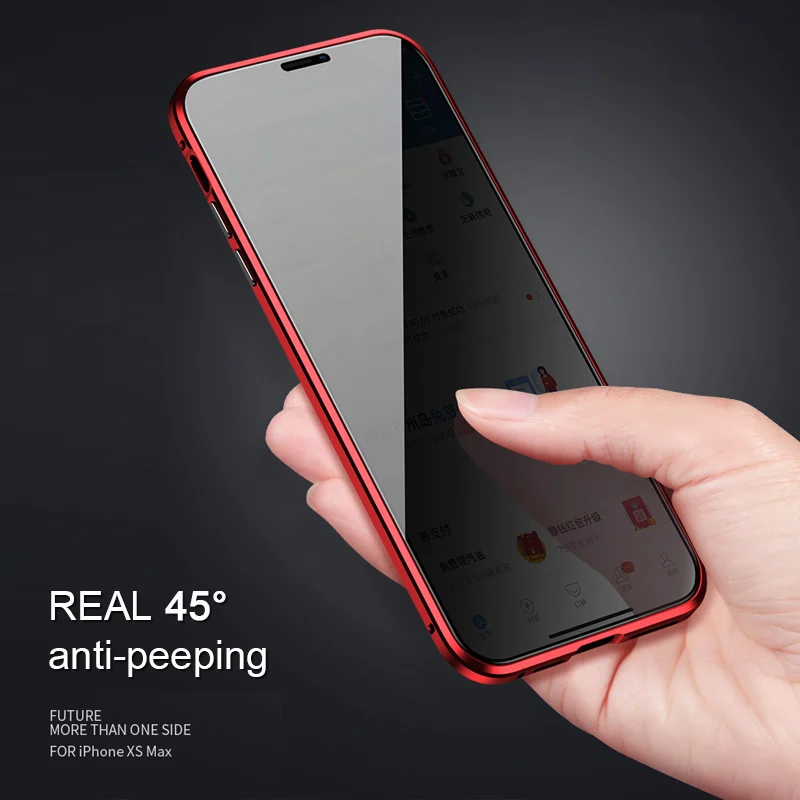 

Privacy Double Side Magnetic Case for IPhone XS MAX XR X 8 7 Plus Case Anti-peep Tempered Glass Phone Case Magnet Full Cover