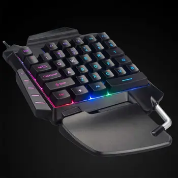 

One-hand Gaming Keyboard Portable One Hand Mechanical Wired Gaming Keyboard