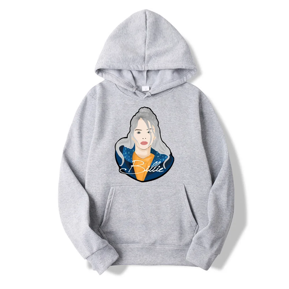gray - style 15 Billie Eilish толстовки уличная Женская Мужская Толстовка Пуловер Ullzang дизайнерские Топы Harajuku крутые женские толстовки - Цвет: gray - style 15