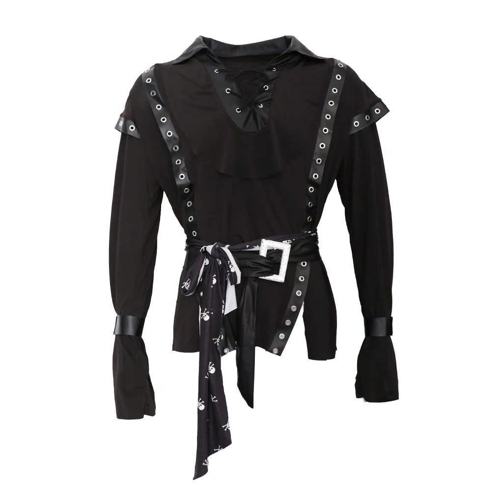 Halloween Party Cosplay Masquerade Apparel Cool Scary Boy Role Play Suit Mens One Eye Caribbean Pirate Costume Dress Outfit