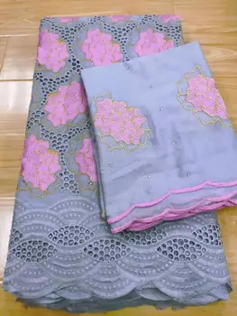 

swiss voile lace brode coton africain nigerian lace fabrics dentelle tissu gele headtie 100%cotton high quality7yard