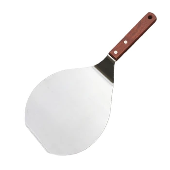 

Non Stick Pastry Stainless Steel Kitchen Lifter Round Spatula Pizza Peel Paddle Hanging Hole Baking Tool Cake Shovel