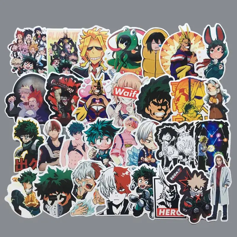 Pegatinas de My Hero Academia para maleta, calcomanías de personajes de