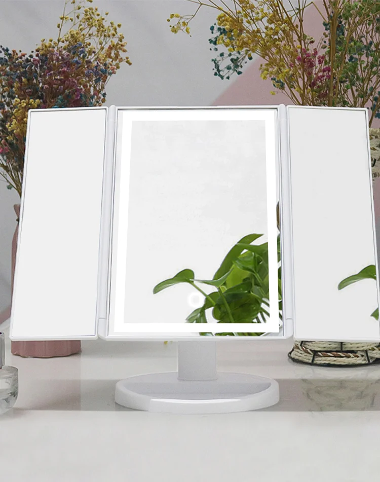 Зеркало для макияжа 22 светодиодный светильник косметический Miroir сенсорный экран гибкий 1X/2X/3X/10X увеличительное косметическое USB или батарея использование регулируемый