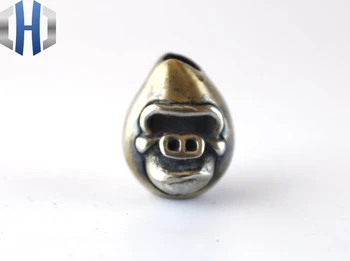 

EDC Tools Brass Monkey Face Skull Lanyard Bead Paracord Knife Beads Brass Knife Keychain Tool DIY Pendant