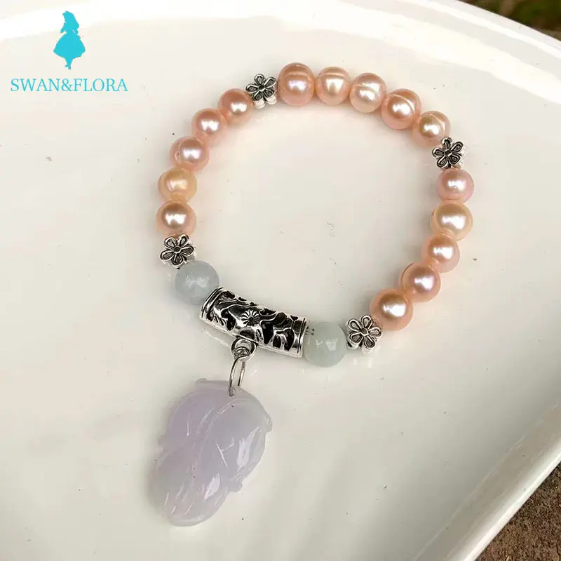 

Натуральный браслет из Мьянмы из нефрита в подарок женский браслет из нефрита роскошный браслет из натурального пресноводного жемчуга