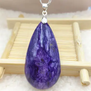 

Natural Charoite Purple Women Water Drop Pendant 46x24x10mm Russia Necklace Jewelry Fashion Bead AAAAA
