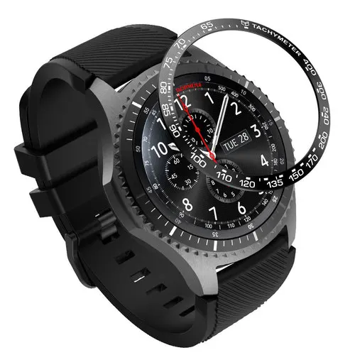 Для Galaxy Watch 46 мм 42 мм ободок кольцо чехол для samsung gear S3 Frontier/gear S2 классический Смарт-часы браслет сплав ободок - Цвет: black