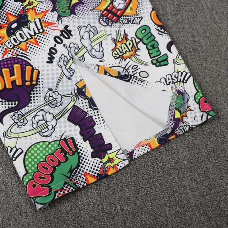Юбка-карандаш с мультяшным принтом, высокая талия, тонкая женская юбка большого размера, летняя новая модная черная белая печать, горячая Распродажа юбок