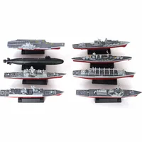 New 8Pcs 4D Assembled Battleship Aircraft Carrier Submarine Warship Model Kit 2