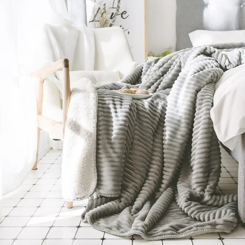 

Nordic Pink White Blue Gray Cotton Twist Style Handmade Soft Bed Plaids Knit Sofa Throw Blanket