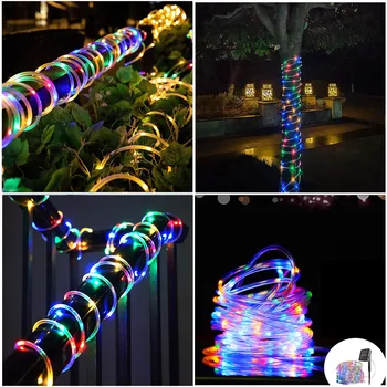 

Solar Light Outdoors 7M/50LED 12M/100LEDS Waterproof Tube Solar Lamps for Holiday Christmas Party Garden Decoration LED Lights