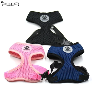 

Pething Puppy Mesh Harness Adjustable Soft Breathable Dog Harness Nylon Mesh Vest Harness Dogs Small Pet Harness Five Sizes