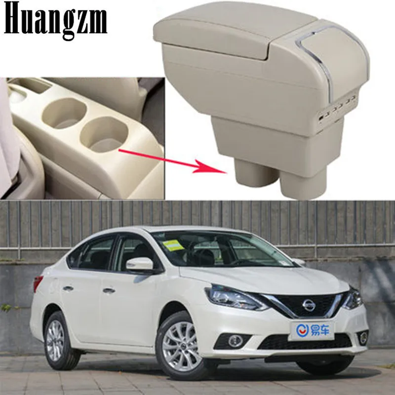 Большой подлокотник для Nissan Sylphy Versa Tiida Latio 2007-2011 двухслойный контейнер хранения