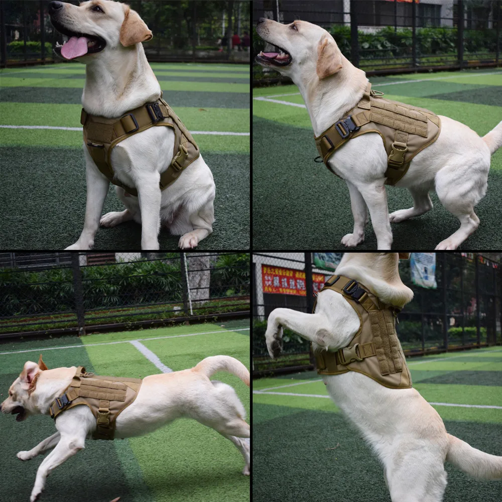 Ceny MXSLEUT Tactical kamizelka dla psa oddychające wojskowe ubrania dla psów K9 szelki regulowany rozmiar szkolenia polowanie Molle kamizelka dla psa szelki