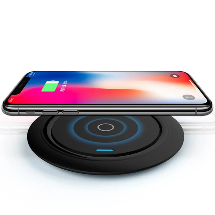 Round Thin Wireless Charger Cell Phone Support Fast Charging for Home Desk 10W Smartphone NK-Shopping