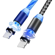 Магнитный зарядный светодиодный кабель Micro usb type C 2A для быстрой зарядки и передачи данных для мобильных телефонов